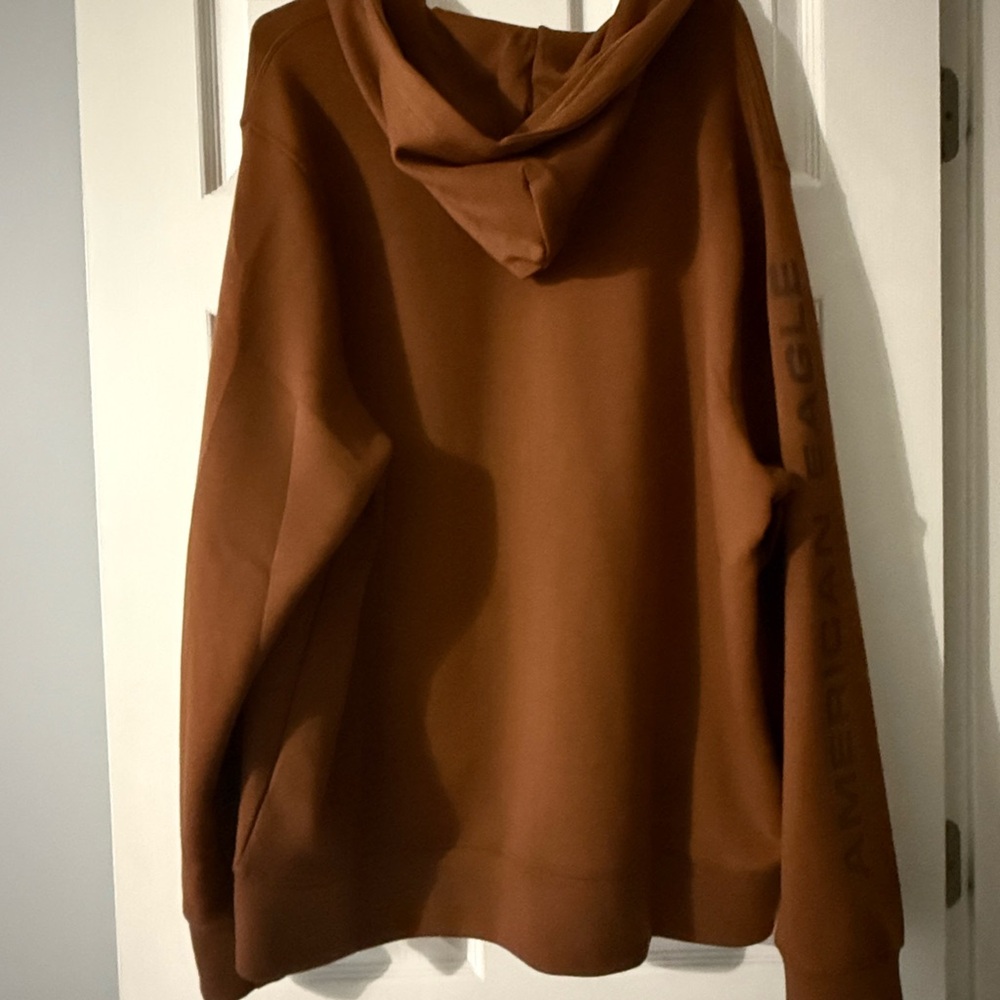 American Eagle Outfitters Men's Zip-Up Brown Sweater - Picture 5 of 5
